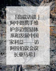 高端访谈｜阿中愿携手维护多边贸易体系和发展中国家利益——访阿拉伯议会议长亚马希